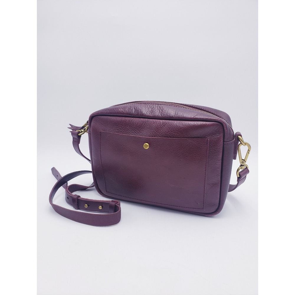 Madewell Large Transport Camera Bag Burgundy Dark Cabernet Leather Crossbody